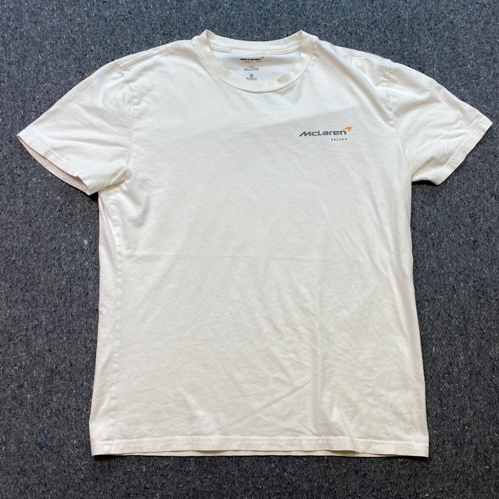 Hollister McLaren Formula 1 Team TShirt Sz M Mens White Streetwear Racing Tee